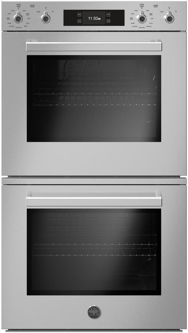 Bertazzoni 30" Professional Series Double Electric Convection Oven Self-Clean with Assistant (PROF30FDEXT)