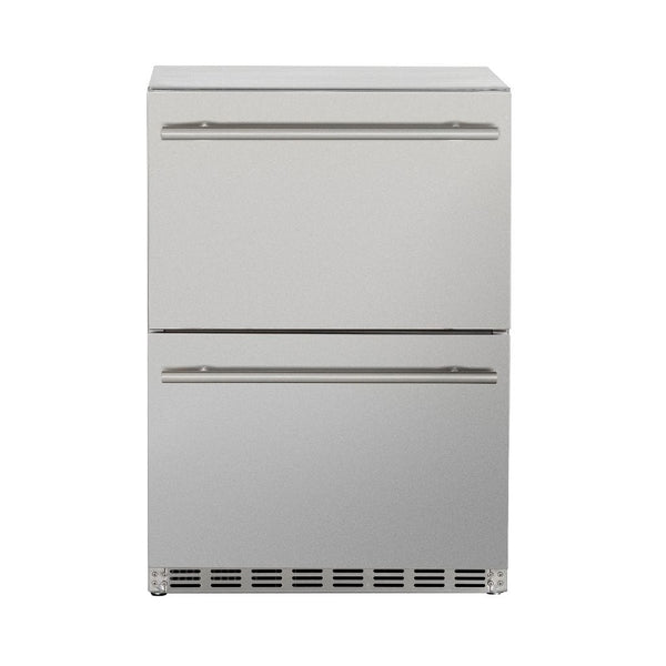 Summerset 24" 5.3 Cu. Ft. Outdoor Rated 2-Drawer Deluxe Refrigerator (SSRFR-24DR2)