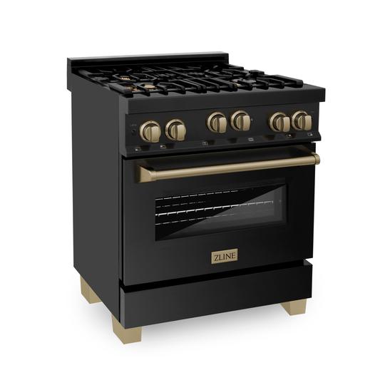 ZLINE Autograph Edition 30" Range with Gas Stove and Gas Oven with Gold Accents (RGBZ-30-G)