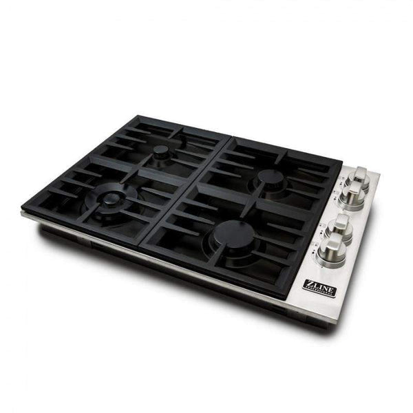 ZLINE 30" Dropin Gas Stovetop with 4 Gas Burners and Black Porcelain Top (RC30-PBT)
