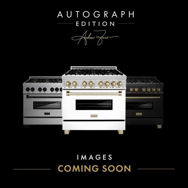 ZLINE 36" Autograph Edition Porcelain Rangetop with 6 Gas Burners in DuraSnow® Stainless Steel and Champagne Bronze Accents Finish (RTSZ-36-CB)